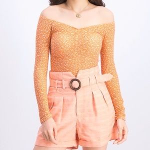 Bershka floral long sleeve top